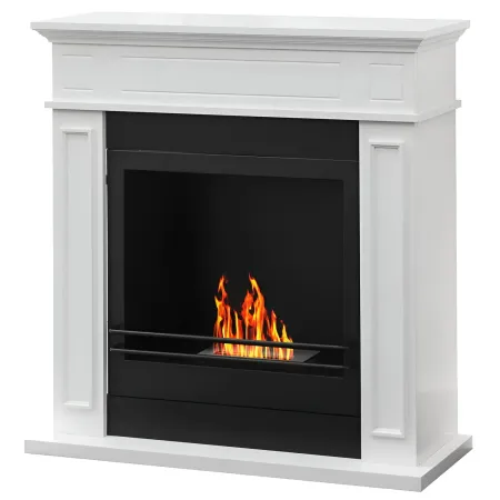 Camino a Bioetanolo 3,4 kW da Pavimento 1,2L Bianco in Legno MDF