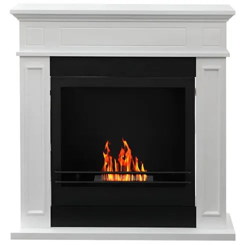 Camino a Bioetanolo 3,4 kW da Pavimento 1,2L Bianco in Legno MDF