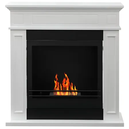 Camino a Bioetanolo 3,4 kW da Pavimento 1,2L Bianco in Legno MDF
