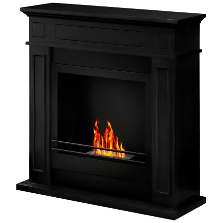 Camino a Bioetanolo 3,4 kW da Pavimento 1,2L Nero in Legno MDF
