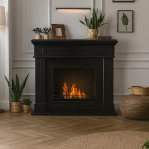 Camino a Bioetanolo Nero da Terra 3,4 kW Lana di Roccia 1,8L Interno 2