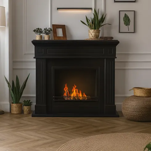 Camino a Bioetanolo Nero da Terra 3,4 kW Lana di Roccia 1,8L Interno