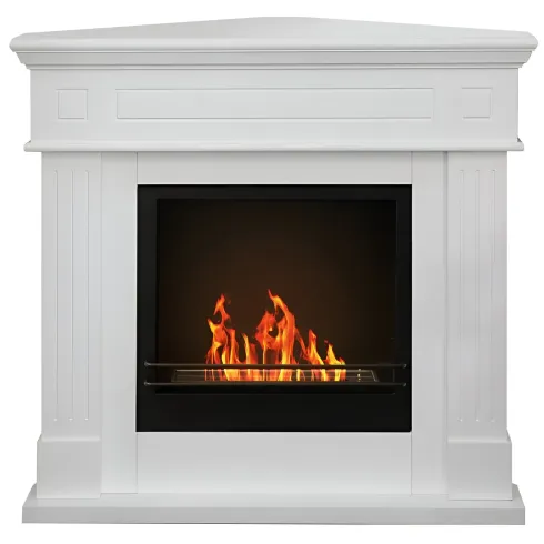 Camino a Bioetanolo 1,8L Angolare da Pavimento Bianco 3,4 kW Legno MDF