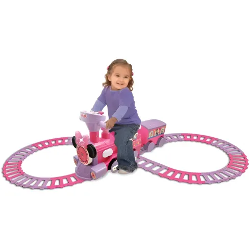 Treno Elettrico Cavalcabile da Bambino Minnie con Binari Suoni Disney