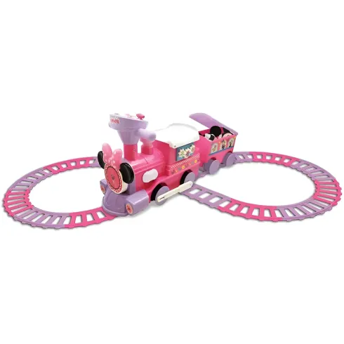 Treno Elettrico Cavalcabile da Bambino Minnie con Binari Suoni Disney