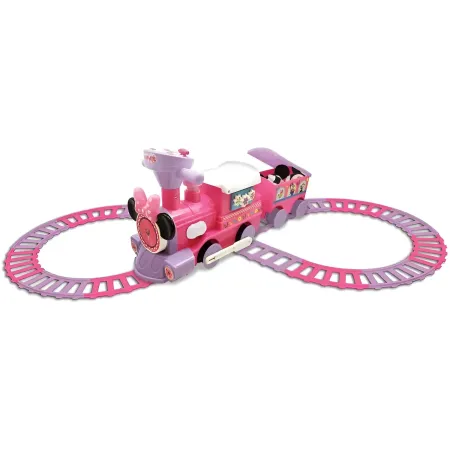 Treno Elettrico Cavalcabile da Bambino Minnie con Binari Suoni Disney