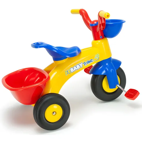 Triciclo per Bambini Cesto Anteriore Posteriore Cavalcabile con Pedali