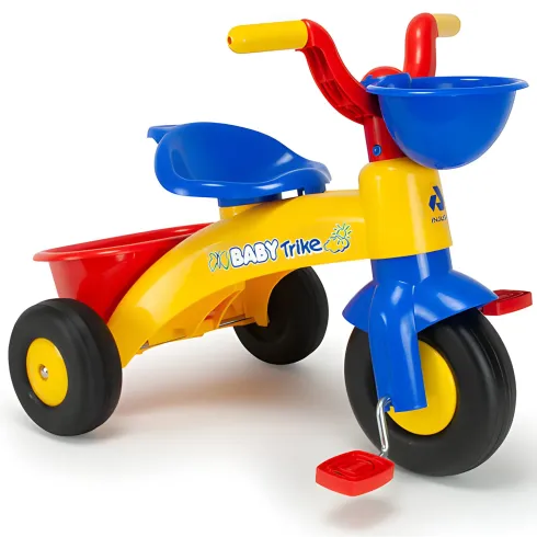 Triciclo per Bambini Cesto Anteriore Posteriore Cavalcabile con Pedali