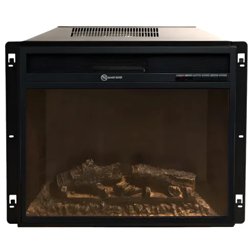 Camino Elettrico da Pavimento 1800W Legno Bianco Termostato Digitale