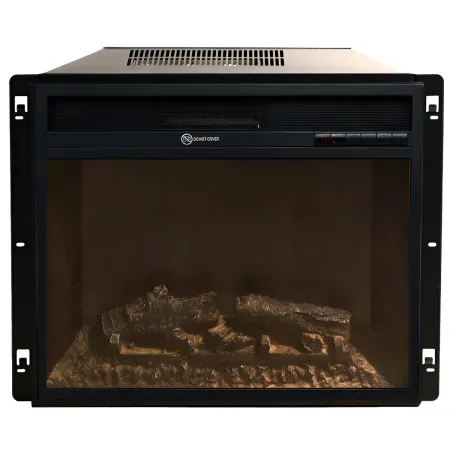 Camino Elettrico da Pavimento 1800W in Legno Effetto Marmo Bianco