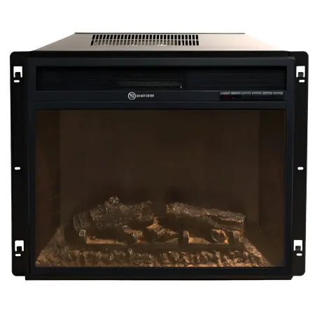Camino Elettrico 1800W da Pavimento Fiamma Regolabile Legno Bianco