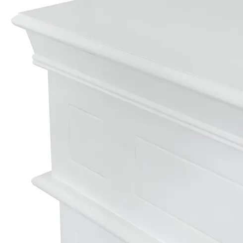 Camino Elettrico da Pavimento 1800W Legno MDF Bianco per Soggiorno