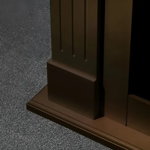 Camino Elettrico da Pavimento 1800W Legno MDF Noce per Soggiorno