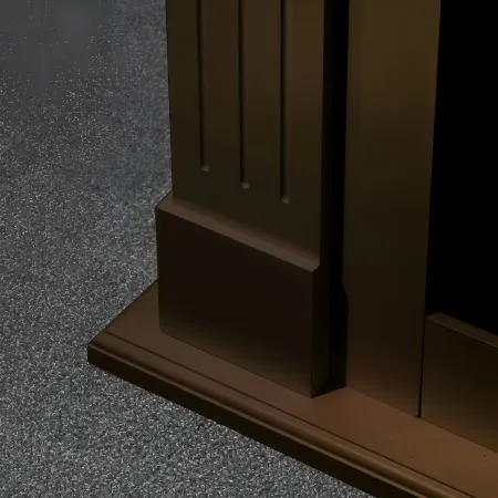 Camino Elettrico da Pavimento 1800W Legno MDF Noce per Soggiorno