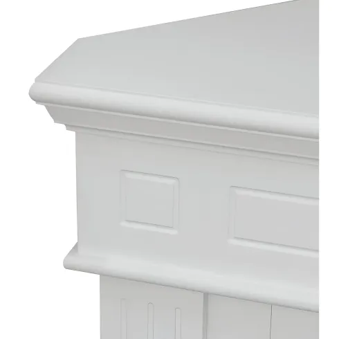 Camino Elettrico Angolare 1800W da Appoggio Legno Bianco per Interno