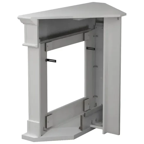 Camino Elettrico Angolare 1800W da Appoggio Legno Bianco per Interno