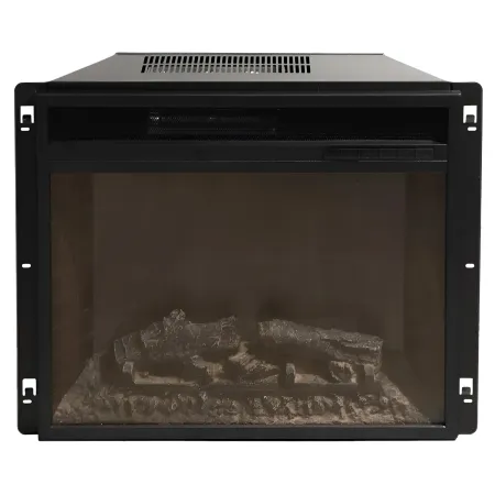 Camino Elettrico 1800W con Mobile Ripiani da Pavimento in Legno Noce