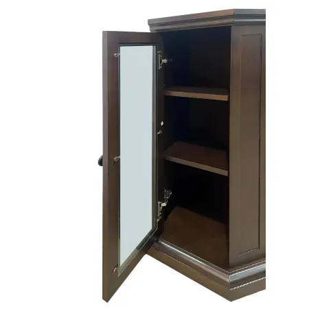 Camino Elettrico con Mobile Angolare 1800W da Appoggio in Legno Noce