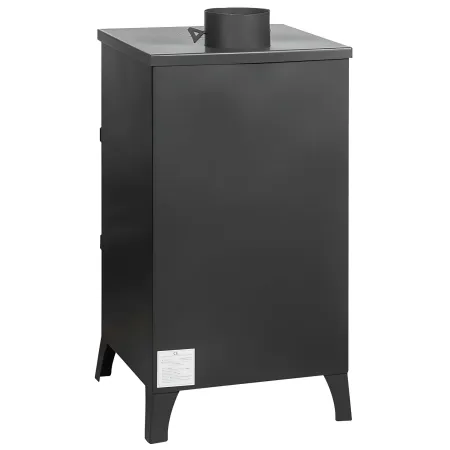 Stufa a Legna 7,7 kW in Acciaio Nero con Vetro Compatta per Interni