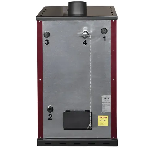 Stufa a Legna 27,6 kW in Acciaio Rosso con Forno Termostufa Boiler 38L