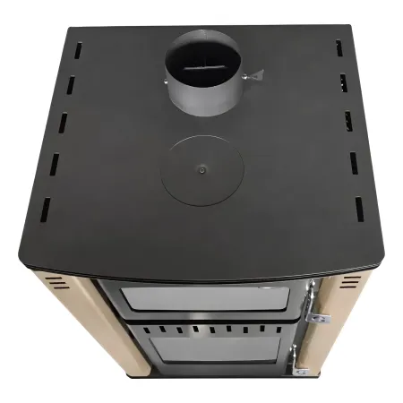 Stufa a Legna 27,6 kW in Acciaio Beige con Forno Termostufa Boiler 38L