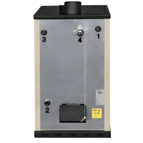 Stufa a Legna 27,6 kW in Acciaio Beige con Forno Termostufa Boiler 38L