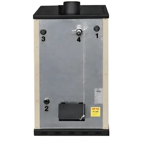 Stufa a Legna 27,6 kW in Acciaio Beige con Forno Termostufa Boiler 38L