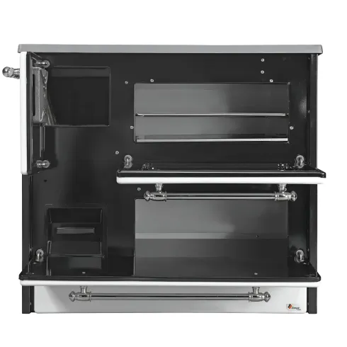 Cucina a Legna Stufa 9 kW in Acciaio Ghisa Nero Ecologica con Forno