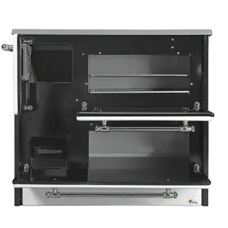 Cucina a Legna Stufa 9 kW in Acciaio Ghisa Nero Ecologica con Forno