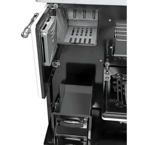 Cucina a Legna Stufa 9 kW in Acciaio Ghisa Nero Ecologica con Forno