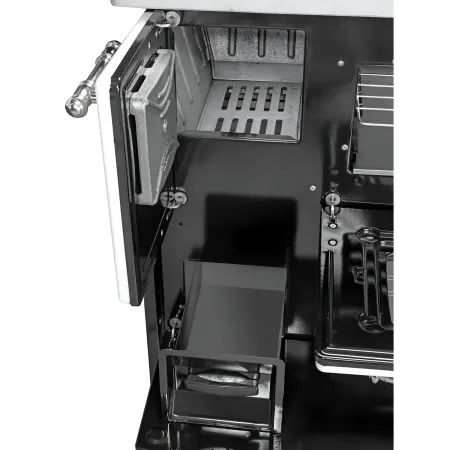 Cucina a Legna Stufa 9 kW in Acciaio Ghisa Nero Ecologica con Forno