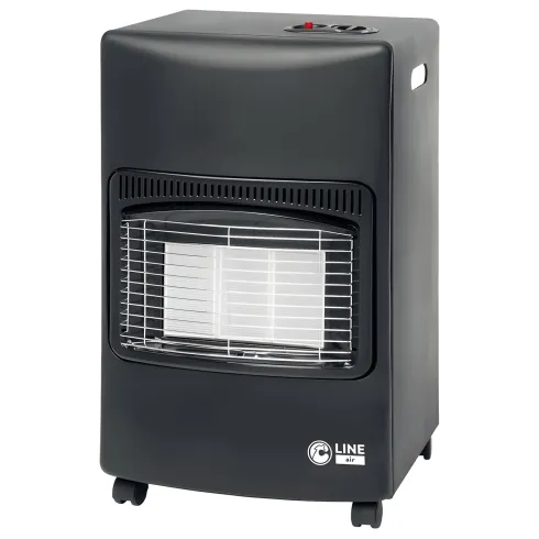 Stufa a Infrarossi Gas 4200W GPL Portatile con Ruote Nero per Interni