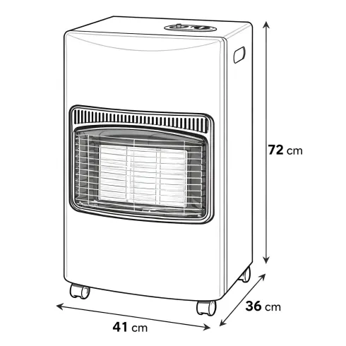 Stufa a Infrarossi Gas 4200W GPL Portatile con Ruote Bianco per Interni