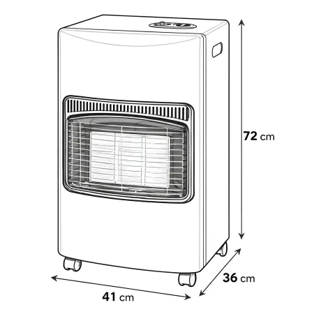Stufa a Infrarossi Gas 4200W GPL Portatile con Ruote Bianco per Interni