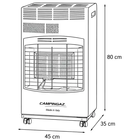 Stufa a Infrarossi Gas 4100W Portatile Bordeaux Valvola di Sicurezza