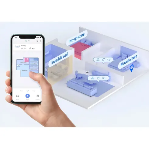 Robot Aspirapolvere Lavapavimenti Smart Bianco 0,35L Mappatura Wi-Fi
