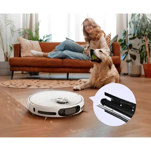 Robot Aspirapolvere Lavapavimenti 3 Serbatoi Bianco Mappatura Smart