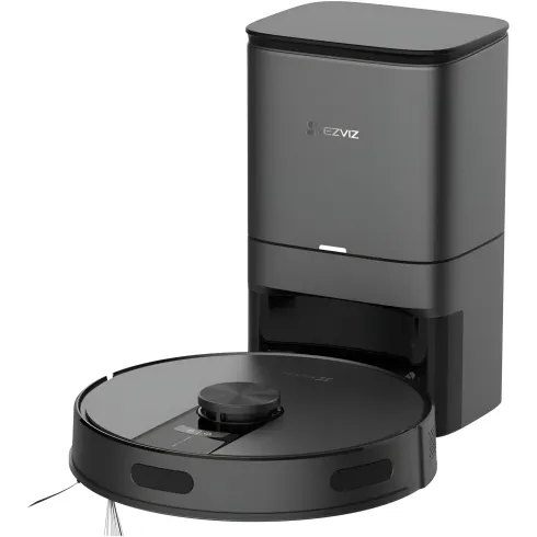 Robot Aspirapolvere Lavapavimenti Nero con Base 0,35L Mappatura Smart