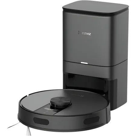 Robot Aspirapolvere Lavapavimenti Nero con Base 0,35L Mappatura Smart