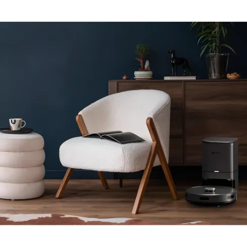 Robot Aspirapolvere Lavapavimenti Nero con Base 0,35L Mappatura Smart