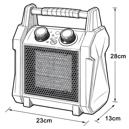 Generatore Aria Calda 3kW Elettrico 220V Giallo Portatile Ceramico