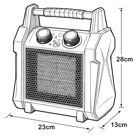 Generatore Aria Calda 3kW Elettrico 220V Giallo Portatile Ceramico