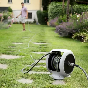 Avvolgitubo da Giardino Portatile 20m ABS Maniglia Lancia Multigetto 2