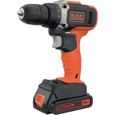 Trapano Avvitatore Black & Decker a Batteria a Litio 18V con Luce LED