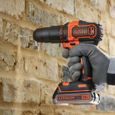 Trapano Percussione Smerigliatrice Black+Decker 18V Kit 2 Batterie