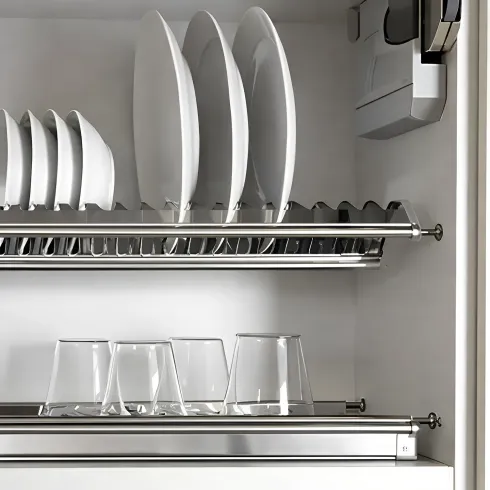 Scolapiatti da Incasso 76 cm Inox Vassoio Salvagocce Pensile Cucina