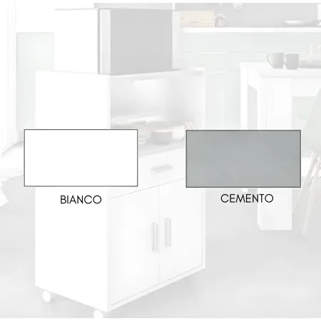 Mobile Portaforno con Ruote Legno Bianco Salvaspazio Cassetto 2 Ante