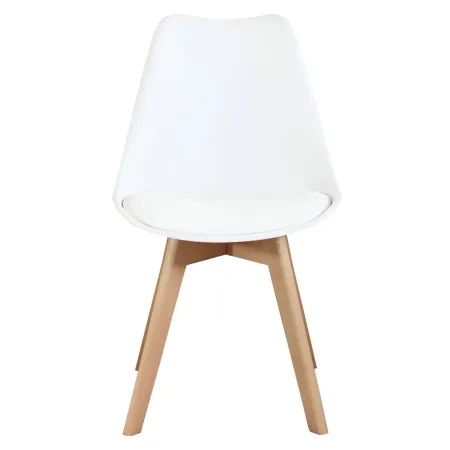 Sedia Bianca Cucina Sala da Pranzo Studio Gambe in Legno Moderna