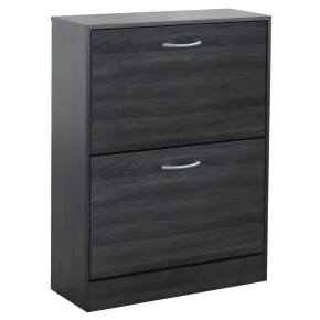 Scarpiera 2 Ante a Ribalta Slim Salvaspazio Legno Grigio Scuro Moderno
