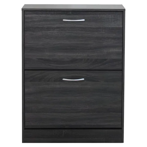 Scarpiera 2 Ante a Ribalta Slim Salvaspazio Legno Grigio Scuro Moderno